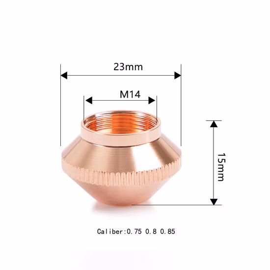Buse de découpe laser en métal chromé cuivre D28 D32 H15 pour machine de découpe laser à fibre CNC pièces de rechange pour tête Precitec Raytools Wsx avec simple double couche